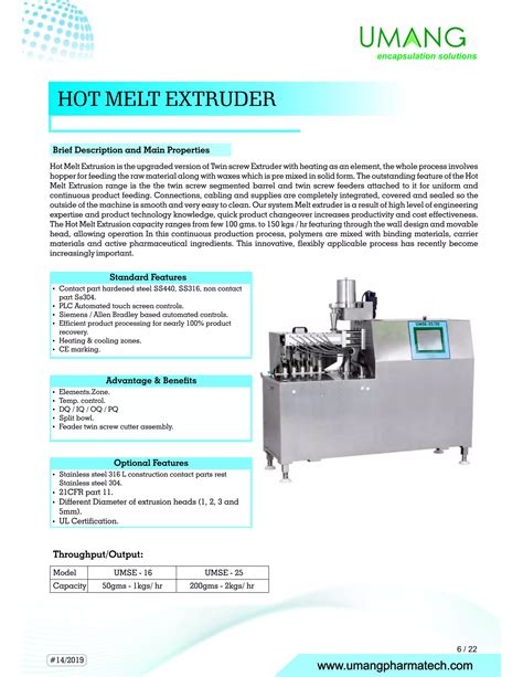 Hot Melt Extruder Pdf