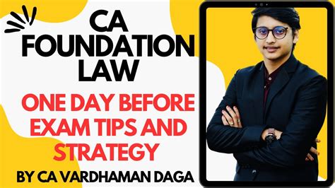 Ca Foundation Students One Day Before Exam Strategy And Tips By Ca