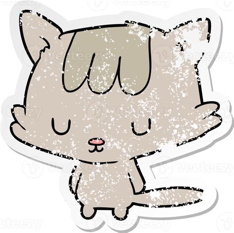 Pegatina Angustiada De Un Gato De Dibujos Animados 43488849 Png