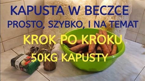 Kapusta kiszona w beczce Jak kisić kapustę Krok po Kroku YouTube