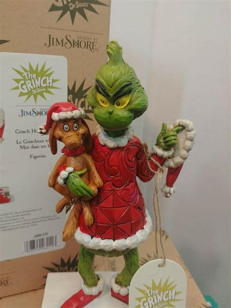 The Grinch Jim Shore Figurine Grinch Holding Max 6006570 New