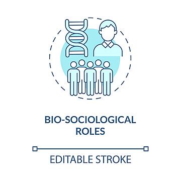 Roles Biosociol Gicos Concepto Azul Icono Lineart Elemento Sociedad