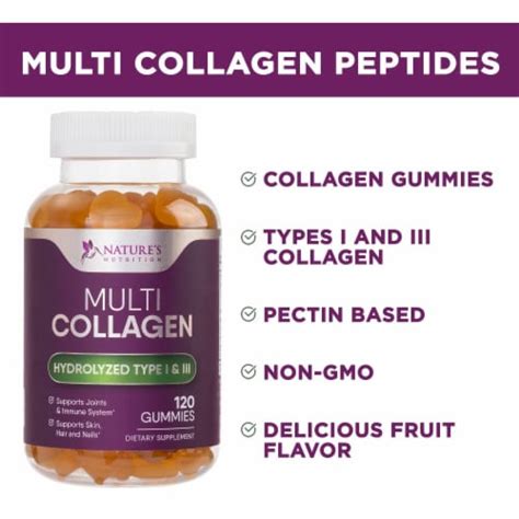 Collagen Gummies With Biotin 120 Count Hydrolyzed Collagen