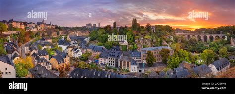 Luxembourg City, Luxembourg. Panoramic cityscape image of old town ...