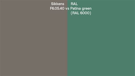 Sikkens F6 05 40 Vs RAL Patina Green RAL 6000 Side By Side Comparison