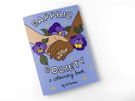 Sapphic Society Coloring Book Lesbian Dyke LGBTQ Queer Pride Adult Colouring Book Anti Stress