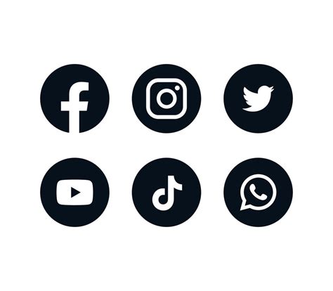 Social Media Icons Set And Popular Social Applications Modern Logos Flat Vector Illustration