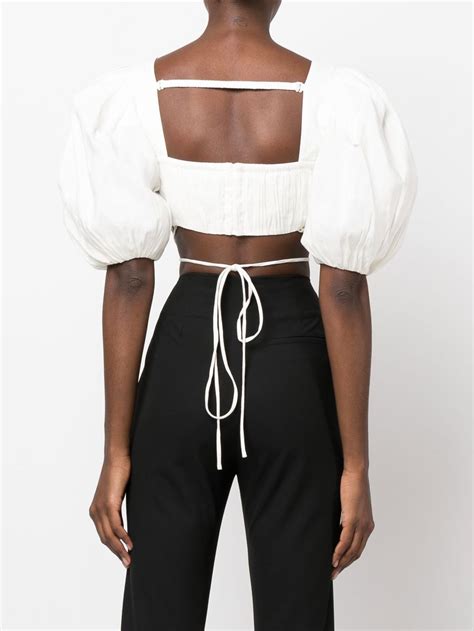 Simkhai Short Puff Sleeves Blouse Farfetch