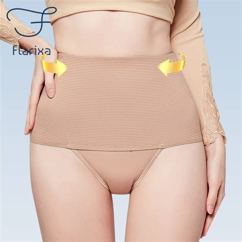 Flarixa Women S Tummy Control Thongs High Waist Flat Belly Panties Body