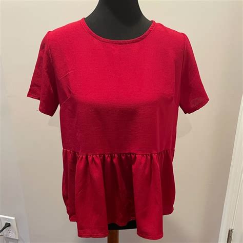 Boohoo Tops Red Flowy Top Poshmark