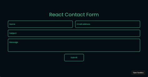 React Contact Form Codesandbox