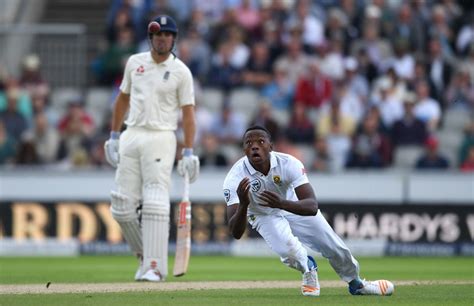 Kagiso Rabada was unable to get to a chance off his own bowling ...