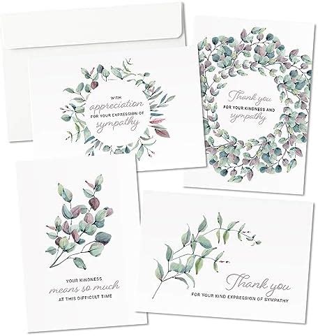 Amazon Crisky Pack Funeral Thank You Cards With Message Inside