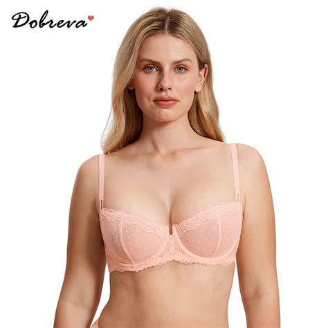 Dobreva Women S Sexy Lace Bra Transparent Underwire Balconette Unlined