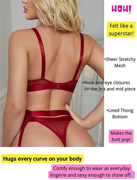 Chuangerm High Quality Sensual Lingerie Set Sexy Garter Sheer X Plus