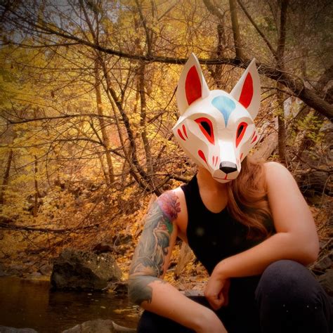 Kitsune Fox Mask Digital Pattern For Eva Foam With Video Etsy Uk