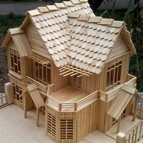 Nh B Ng Que Kem G Popsicle Stick Crafts House Popsicle Stick Houses