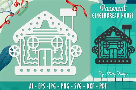 Gingerbread House Papercut Svg