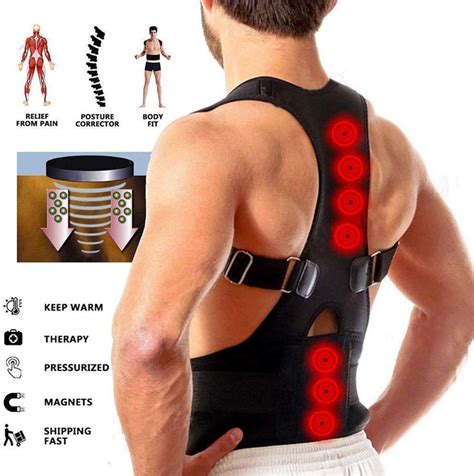 Buy NITLOK Magnetic Back Brace Posture Corrector Therapy Shoulder Belt