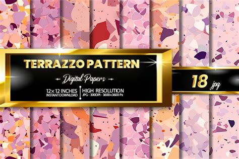 Terrazzo Pattern Digital Papers Graphic By Hurairagraphics Creative