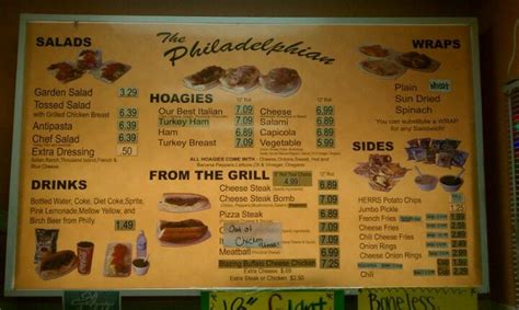 Menu at The Philadelphian fast food, Port Charlotte