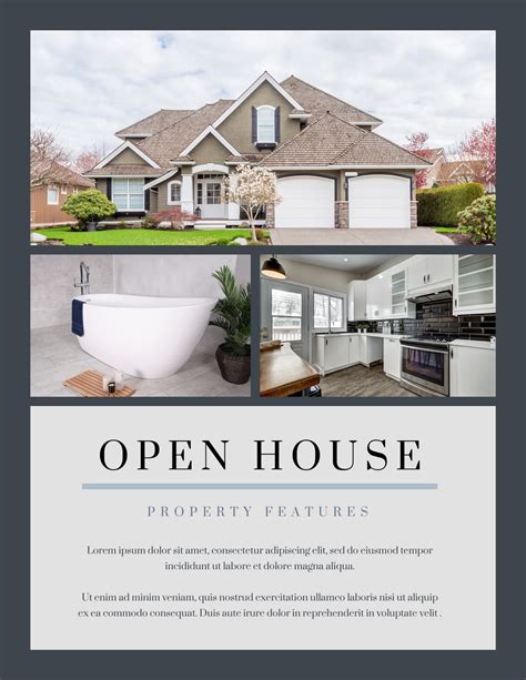 Open House Property Features Customizable Flyer Template Shutterstock