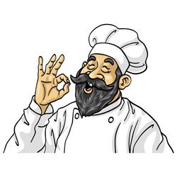 Happy Chef Cartoon With Ok Sign Vector Images Over