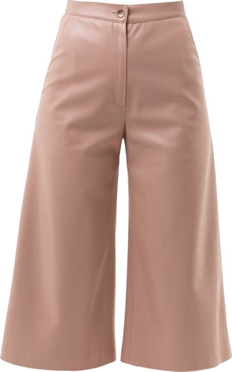 Julia Allert Rose Faux Leather Cropped Trousers Shopstyle