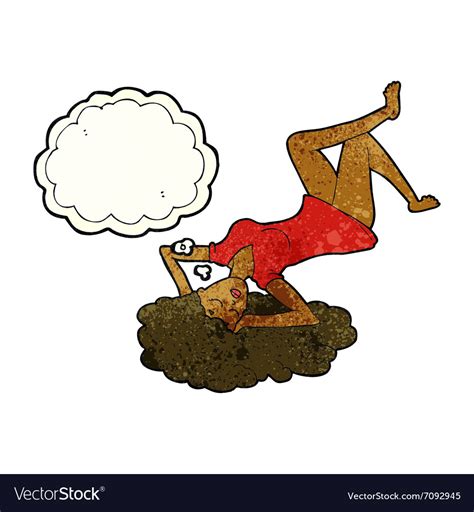 Cartoon Woman Lying On Floor With Thought Bubble Vector Image