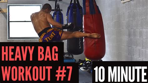 10 Minute Heavy Bag Hiit Workout Double Kicks Youtube