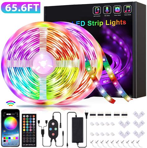 65 6ft 20m Led Strip Lights Smart Rgb 5050 Smd Led Light Strip Music Sync 600leds Color