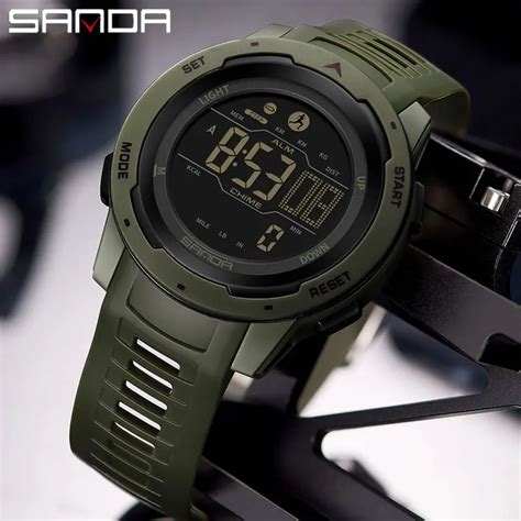 SANDA Reloj Deportivo Digital Para Hombre Cron Grafo De Lujo Con Pod