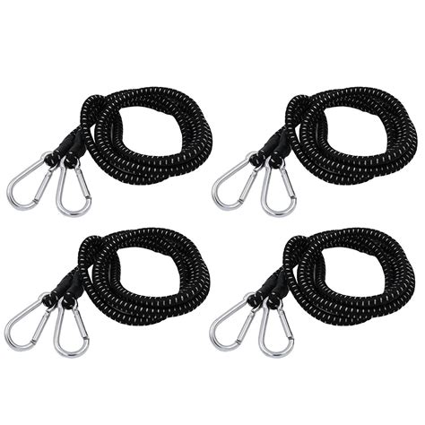 Wideskall Heavy Duty Bungee Cord Black With Inch Carabiners