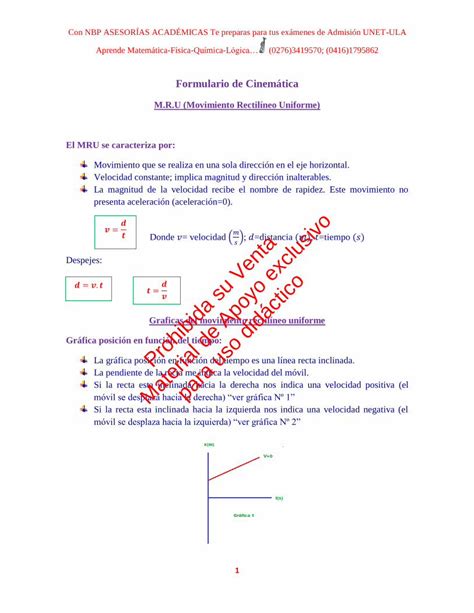 PDF Formulario de Cinemática PDF fileFormulas El signo