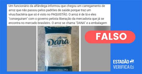 Falso Que Arroz Contaminado V Rus Do Paquist O Tenha Sido