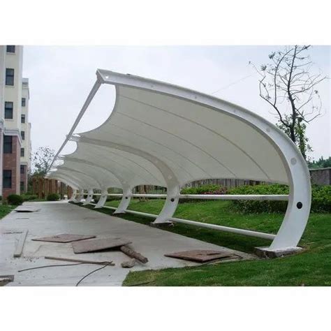 Curved Pvc Tensile Membrane Car Parking Structures For Outdoor