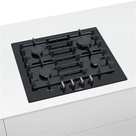 Bosch Serie Ppp A B Cm Tempered Black Glass Gas Hob Sinks Taps