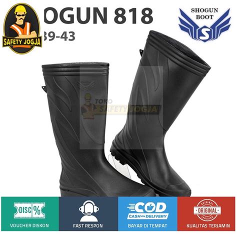 Jual Sepatu Boots Karet Pvc Anti Air Banjir Anti Slip Shogun Shopee