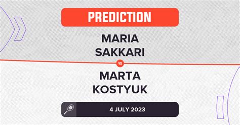 Maria Sakkari Vs Marta Kostyuk Prediction Wimbledon