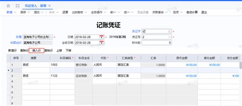 在金蝶云星空系统中录入凭证时如何插入行 金蝶软件公司 金蝶软件技术服务公司