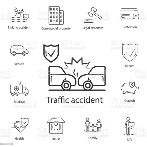 Traffic Accident Insurance Icon Simple Element Illustration Traffic