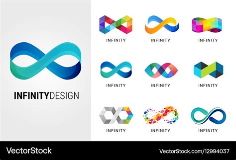 Colorful abstract infinity endless symbols Vector Image