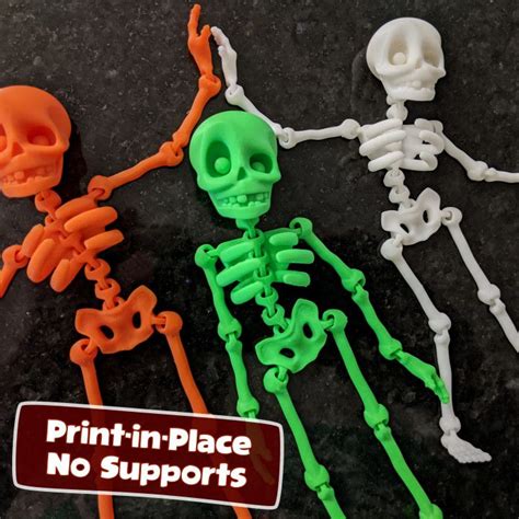 3D Printable CUTE FLEXI PRINT IN PLACE SKELETON By Flexi Factory In