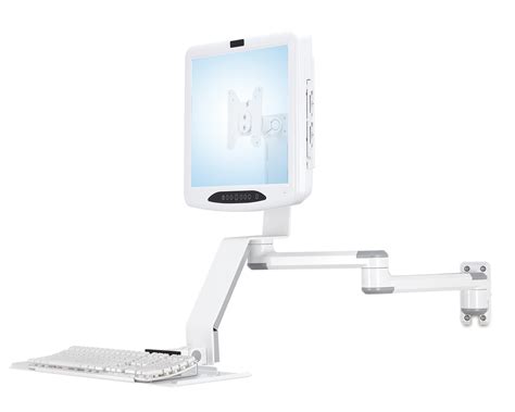 Wall Mount w/ Laterally Adjusting Monitor Arm & Keyboard Tray