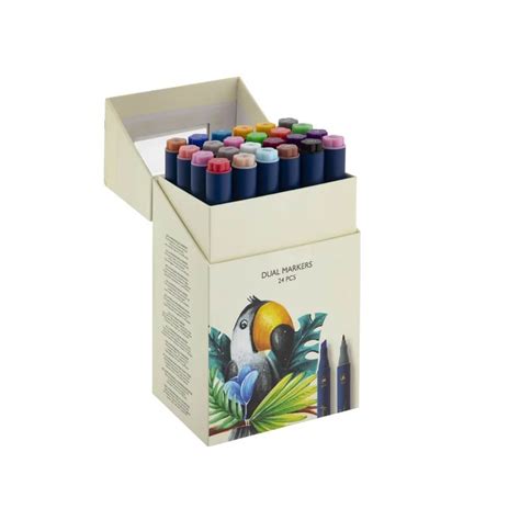 Set 24 Markere Colorate Cu 2 Capete Nassau Fine Art EMAG Ro