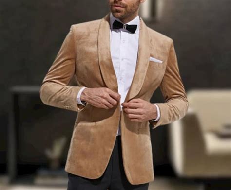 Men Velvet Blazer Wedding Slim Fit Jacket For Men Evening Party Wear