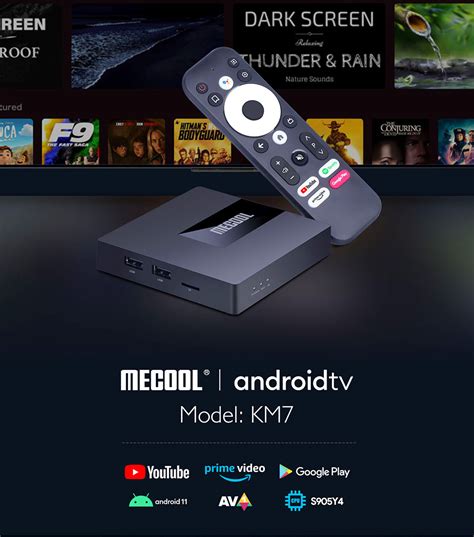 Google Certificeret MECOOL KM7 Amlogic S905Y4 Android 11 AV1 TV Box