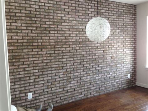 Brick Veneer On An Interior Living Room Wall In Ashburn Virginia Brick Veneer Brick Face