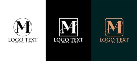 Set Von Kreativem Monogramm Buchstaben M Logo Design Creative M Logo