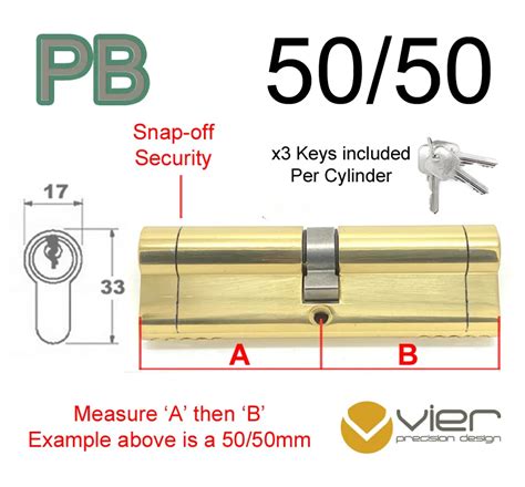 5050 Euro Profile Double Cylinders Master Keyed Polished Brass